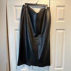 Good American Better Than Faux Leather MIDI Pencil Skirt size 14